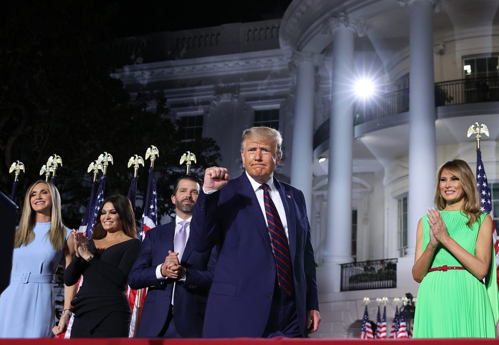 特朗普上周在白宫发表提名演说