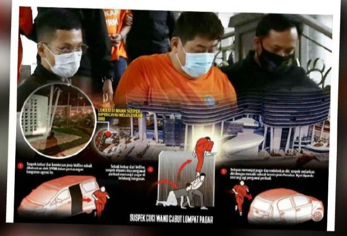 涉网赌及涉贪的假拿督斯里日前爬墙逃跑