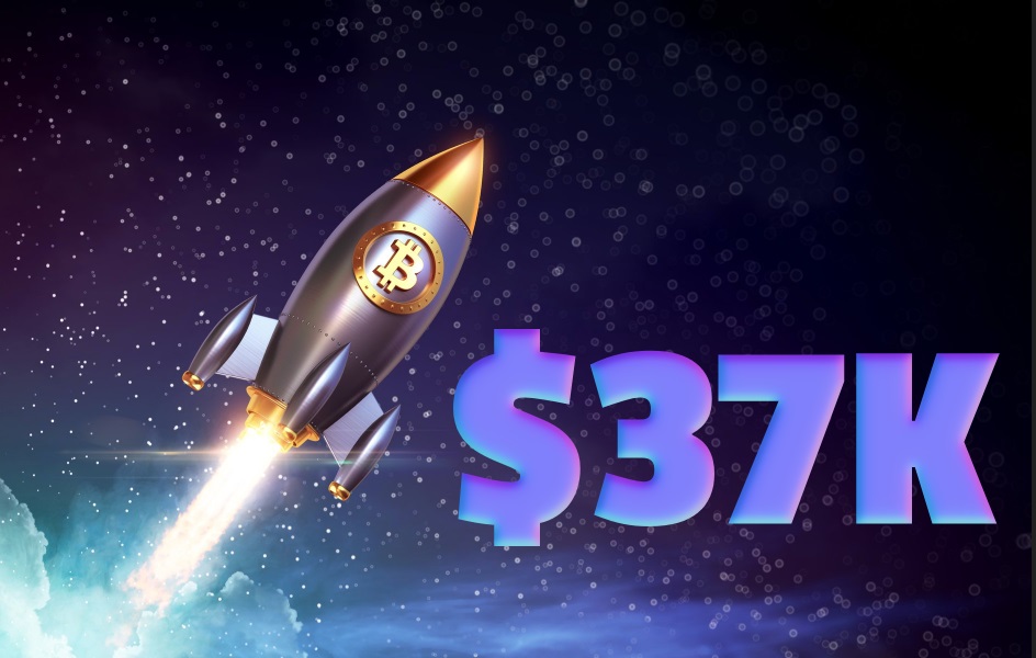 比特币北京时间7日白天突破37K美元