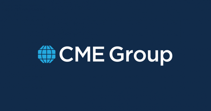 CME Group 官方标志与深蓝背景的品牌图，用于报道交易所计划推出体育赛事合约的新闻头图。