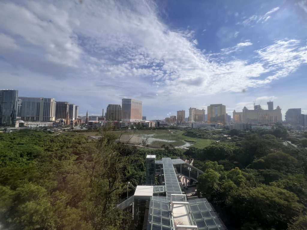 澳门路氹金光大道赌场酒店群天际线全景