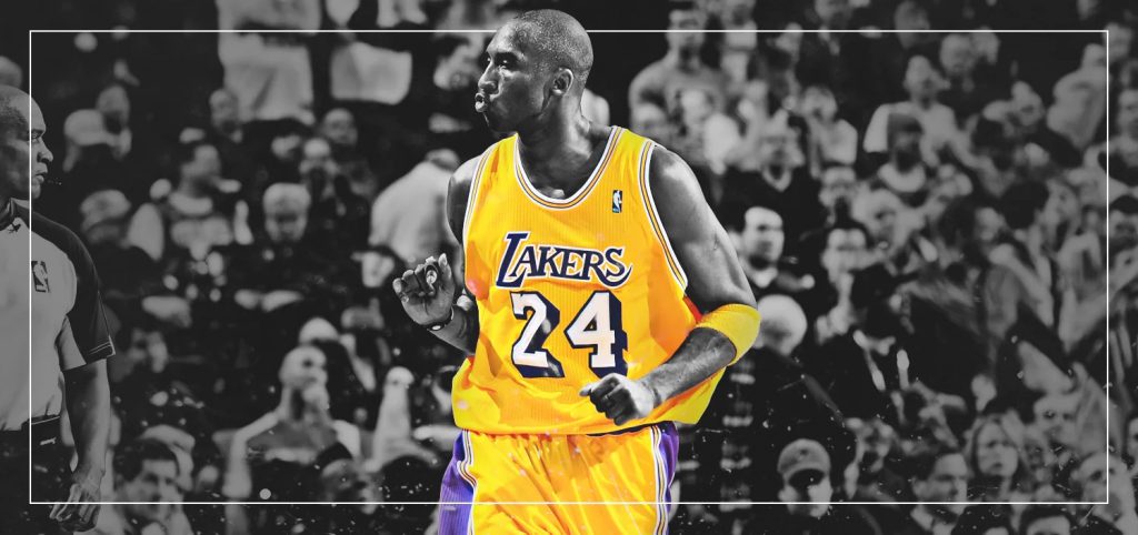 湖人金色24号BRYANT亲签球衣背面，标注“FIRST 24”“1/1”并附Upper Deck全息认证