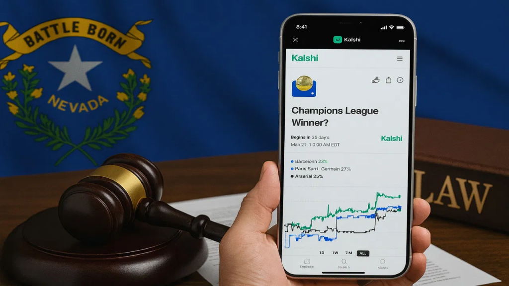 美国内华达州博彩监管与预测市场争议相关的示意图”