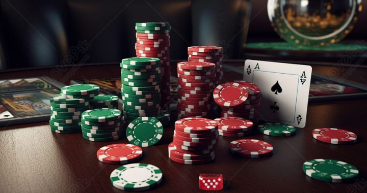 堆放的扑克筹码与扑克牌，象征菲律宾电子游戏和博彩行业的高风险投注。尽管PAGCOR的电子钱包脱钩监管改革导致博彩总收入（GGR）下滑，此图依然代表合法运营商为提升信誉和保护玩家（免受金融诈骗）所追求的负责任的博彩环境。