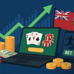 安大略省在线博彩市场增长纪录，赌场老虎机与体育博彩界面示意图