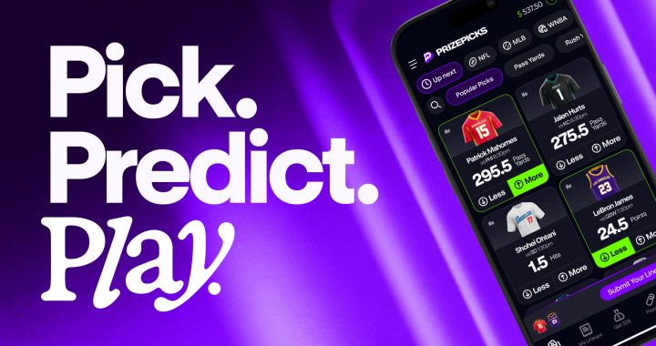 PrizePicks应用界面宣传图，预测市场主题