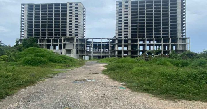 宿务Emerald Bay综合度假村未完工主楼建筑现状。