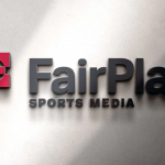 FairPlay Sports Media 官方LOGO立体展示，象征其与FOX Sports合作。
