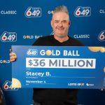 加拿大伐木公司老板斯泰西博伊斯领取649彩票3600万加元巨奖，手持巨额支票和香槟，宣布立即扩大公司规模