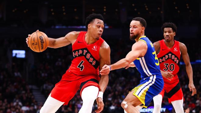 库里对位猛龙巴恩斯，比赛加时逆转勇士