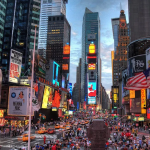纽约时代广场街景与在线博彩数据背景