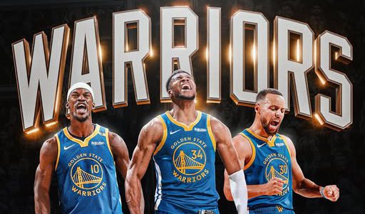 字母哥合成穿上勇士球衣，两侧为库里与巴特勒