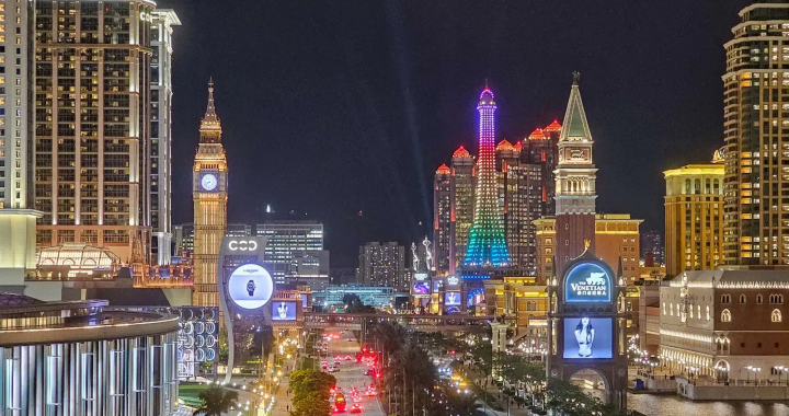 澳门夜景与地标灯光，博彩行业年终奖金话题