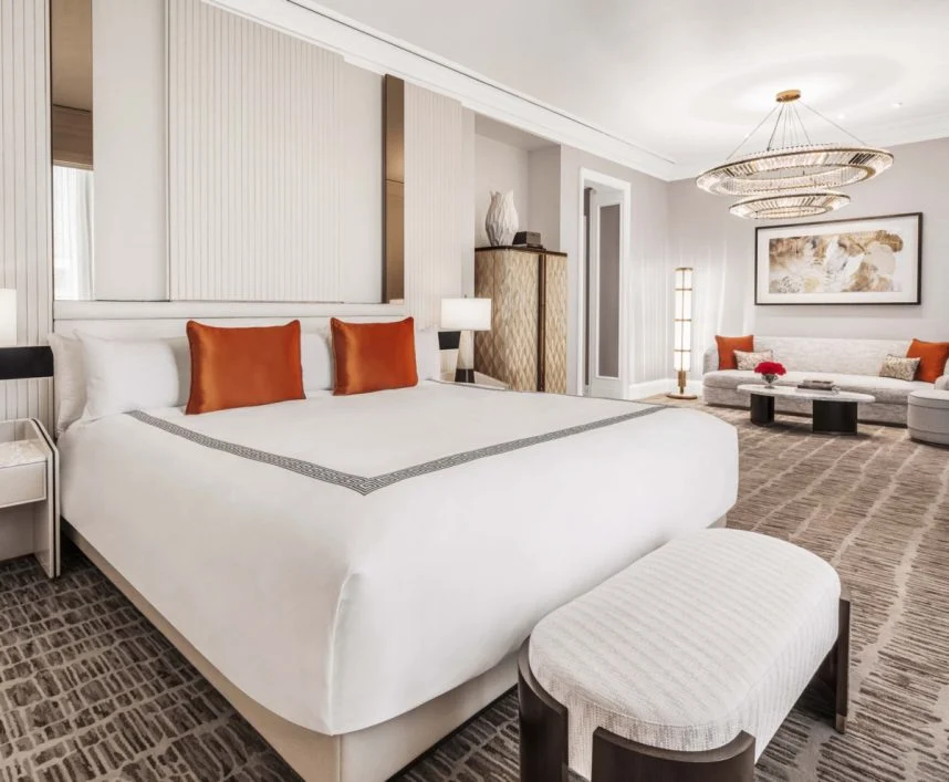 凯撒宫酒店别墅卧室套房全景，拉斯维加斯住宿升级