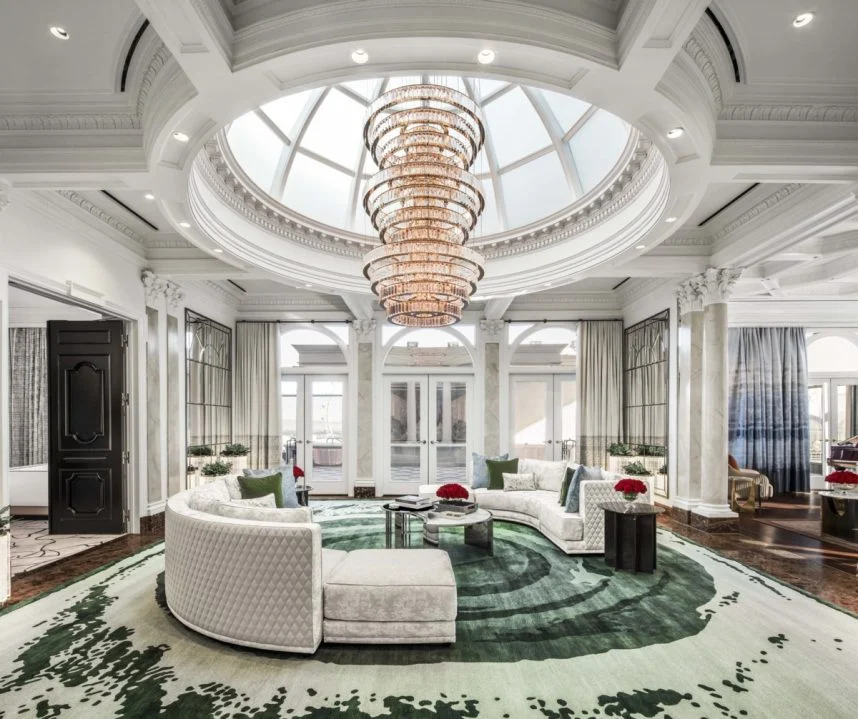 凯撒宫酒店圆形会客厅水晶吊灯，拉斯维加斯别墅