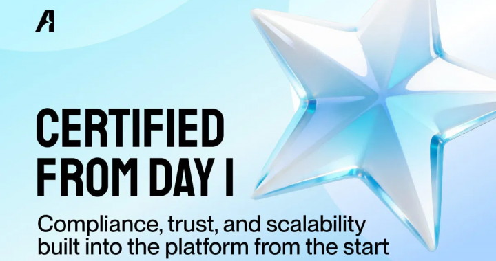 认证平台海报星形标识，突出合规信任扩展