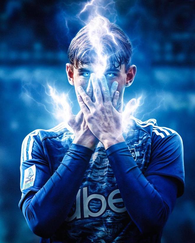 科莫球员特写海报风视觉 意大利杯比赛氛围