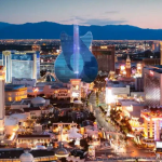 拉斯维加斯大道夜景 吉他塔建设进度