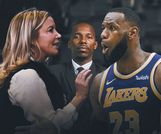 湖人相关合成图：珍妮与里奇·保罗、詹姆斯同框