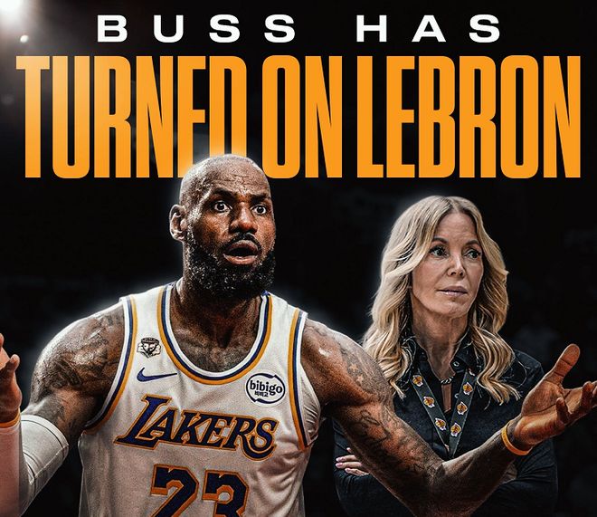 湖人詹姆斯与珍妮同框海报，标题强调矛盾