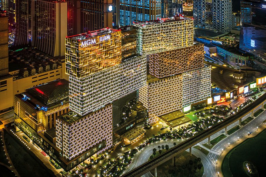 美高梅路氹航拍夜景,澳门博彩市场竞争