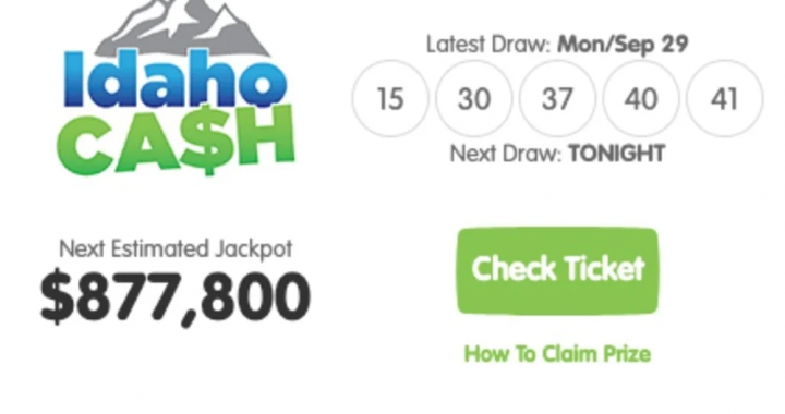 爱达荷现金彩票头奖877800美元界面