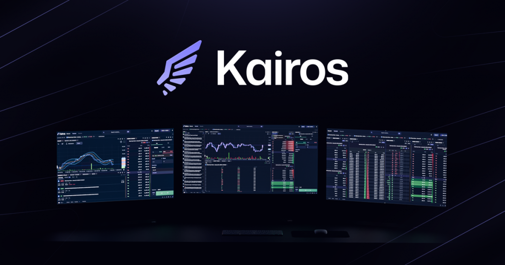 Kairos预测市场终端界面展示多屏交易数据