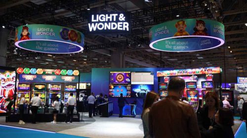 Light & Wonder展会现场AI游戏展示区