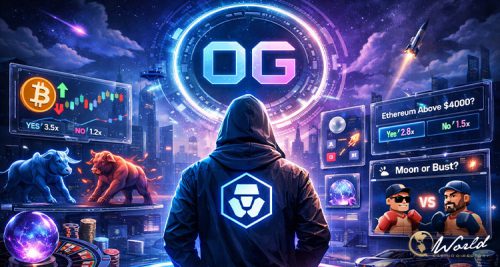 预测市场主题插画展示加密平台与体育合约界面