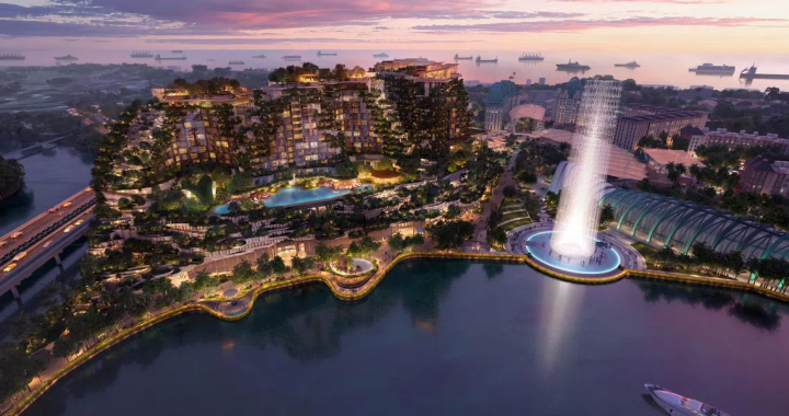 圣淘沙名胜世界滨水扩建区与综合度假体验规划示意图