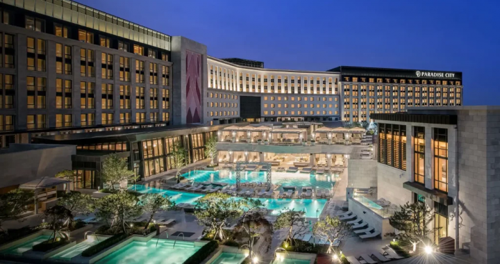 韩国仁川百乐达斯城综合度假村赌场夜景