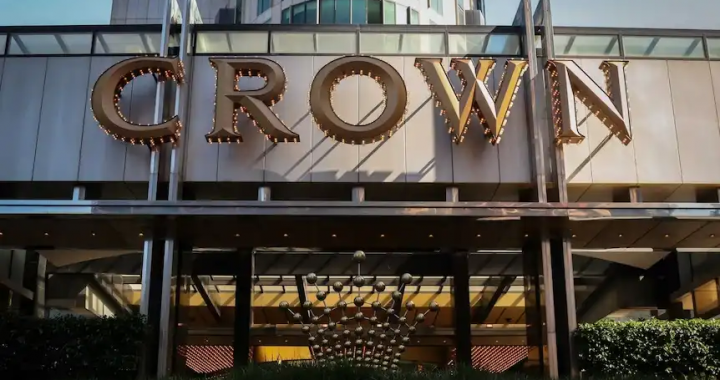 墨尔本皇冠赌场入口外观展示大型娱乐城建筑结构