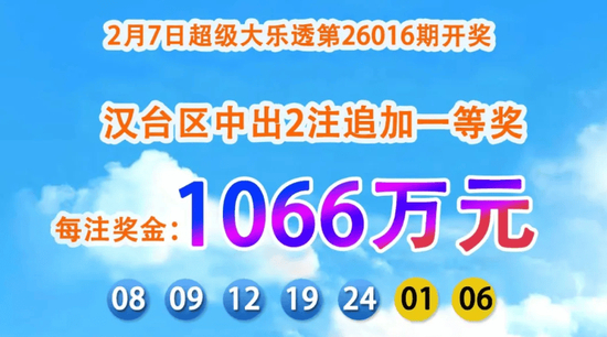 大乐透26016期开奖信息及奖金数字展示