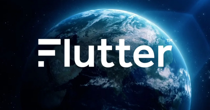 Flutter公司品牌标识与地球背景科技概念图