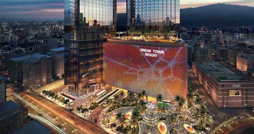 韩国济州梦幻塔综合度假酒店与赌场夜景