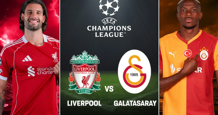 欧冠利物浦对阵加拉塔萨雷赛前对阵海报画面