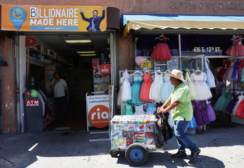 洛杉矶强力球彩票销售门店街景与橱窗环境