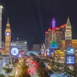 澳门夜景博彩酒店建筑与旅游经济场景