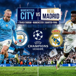 欧冠曼城对阵皇马比赛视觉海报与球星展示