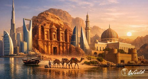 中东城市地标与现代建筑展示区域旅行环境变化