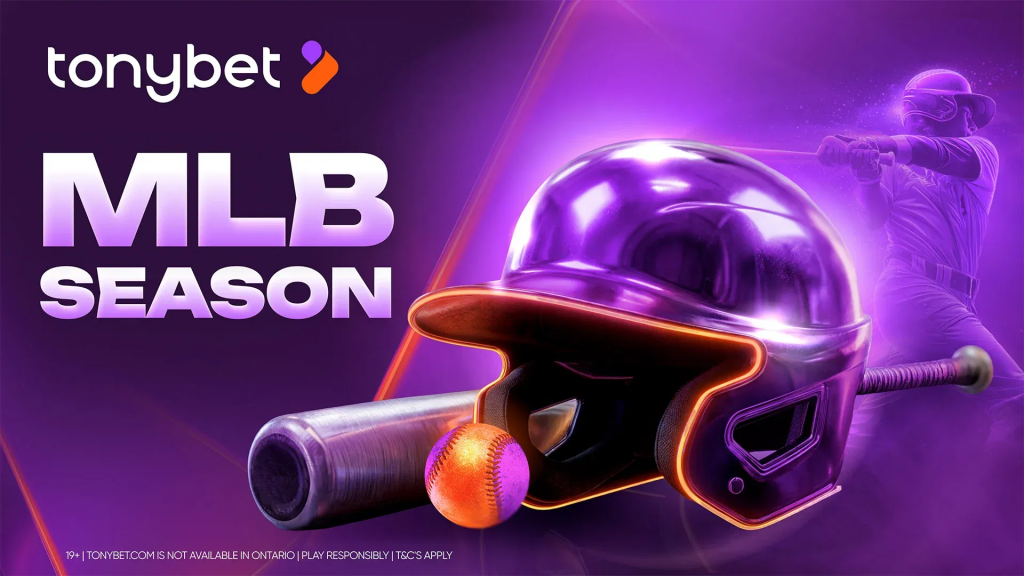 MLB开幕周主题海报与棒球头盔球棒画面