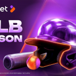 MLB开幕周主题海报与棒球头盔球棒画面