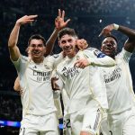 皇马欧冠主场大胜曼城后集体庆祝