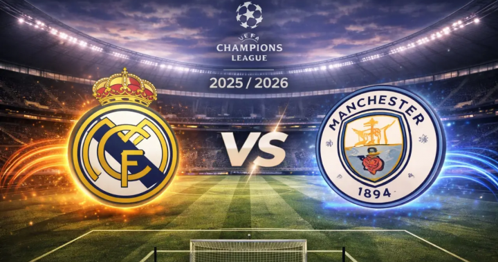 欧冠皇家马德里对阵曼城比赛宣传海报