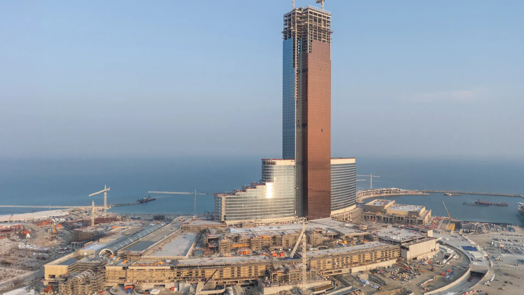 阿联酋永利阿尔玛詹岛度假村建设现场航拍图