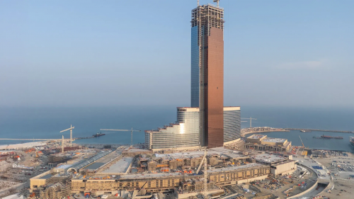 阿联酋永利阿尔玛詹岛度假村建设现场航拍图