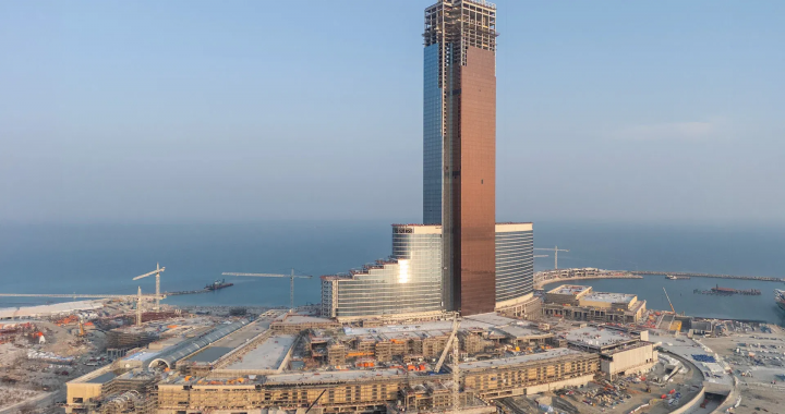 阿联酋永利阿尔玛詹岛度假村建设现场航拍图