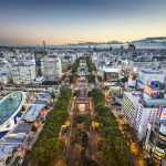 日本爱知县城市景观与中部地区商业核心区域