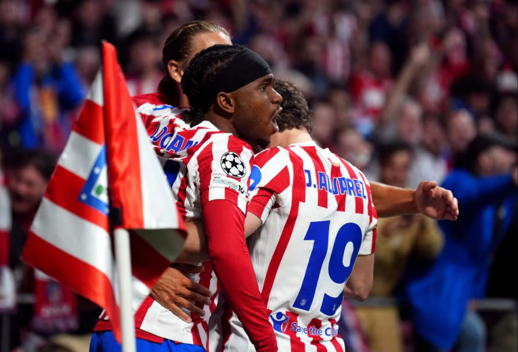 马德里竞技球员欧冠主场庆祝瞬间