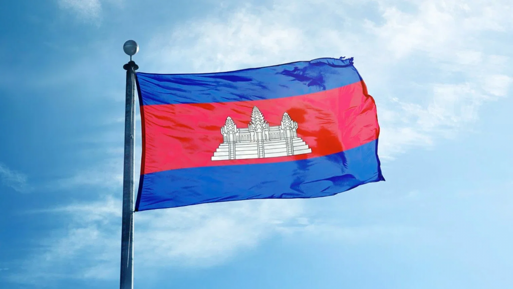 柬埔寨国旗画面对应柬埔寨赌场调查新闻